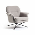 Sillón moderno de tela gris con estructura metálica diseño ergonómico 80 x 80 x 90cm