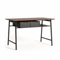 Escritorio de madera con cajones y estante 120 x 60 x 75cm color marrón y negro