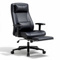 Silla de oficina ergonómica ajustable en color negro y cuero sintético 60 x 60 x 110cm