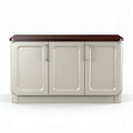 Mueble de almacenamiento de madera y melamina en color beige de 120 x 45 x 75cm